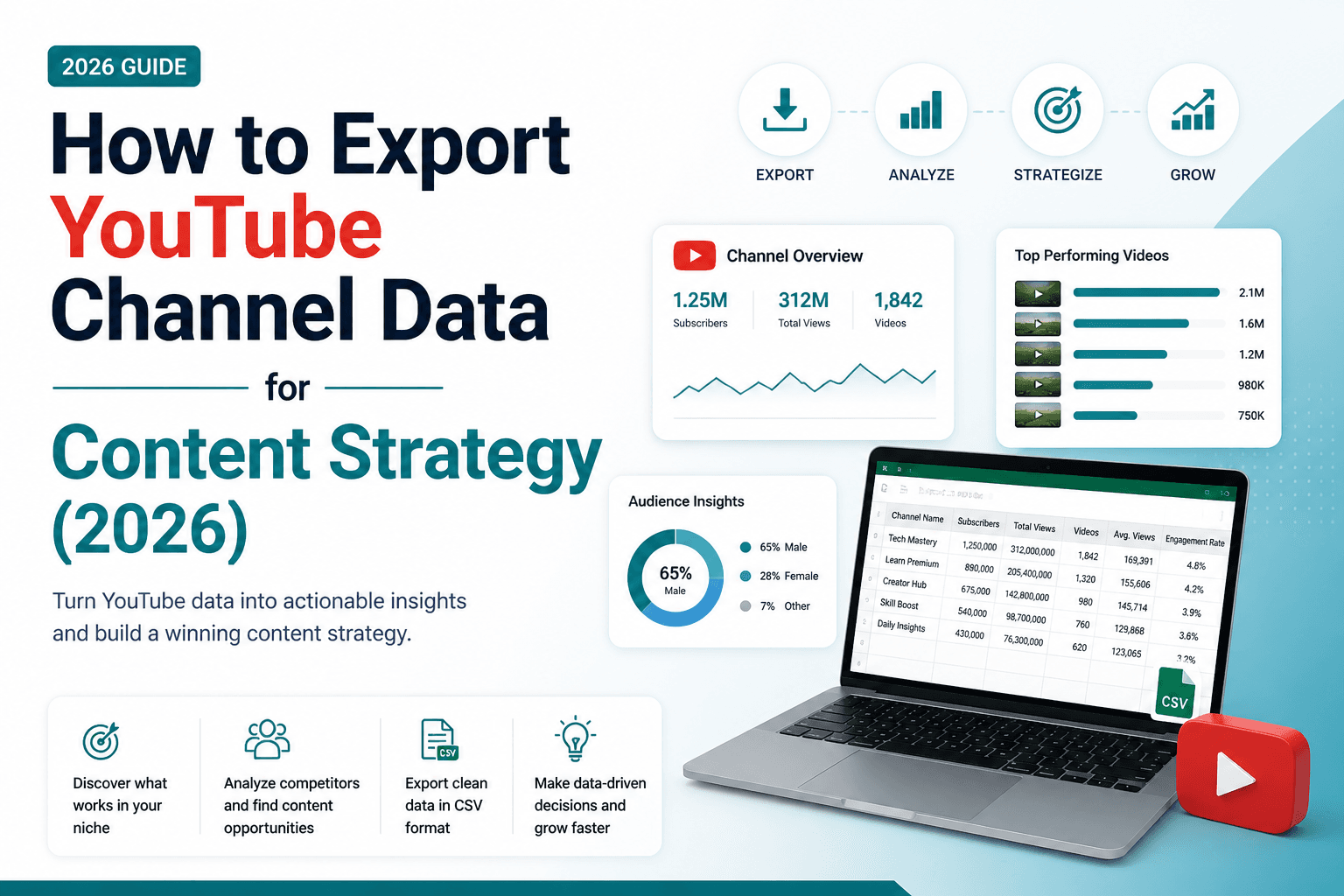 How to Export YouTube Channel Data for Content Strategy (2026)